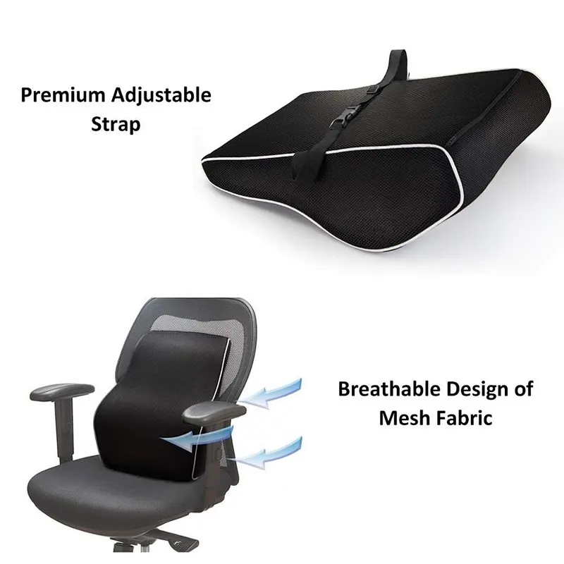 Car seat lower back support Ergonomic Square Chair Pillow Orthopedic Wedge Memory Foam Car Seat Lumbar Support Pillow