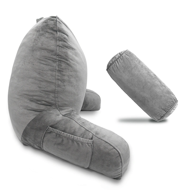 Wholesale pp cotton tv lumbar support bed wedge reading backrest pillow with arms