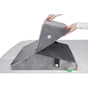 Backrest Wedge Bed Rest Pillow, Adjustable Back Rest Cushion Wedge Folding Foam Pillow Reading Bed Wedge Pillow