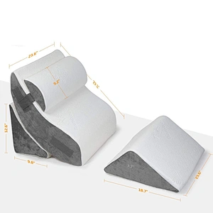 Post Surgery Memory Foam Pain Relief 4 pcs orthopedic bed wedge pillow set