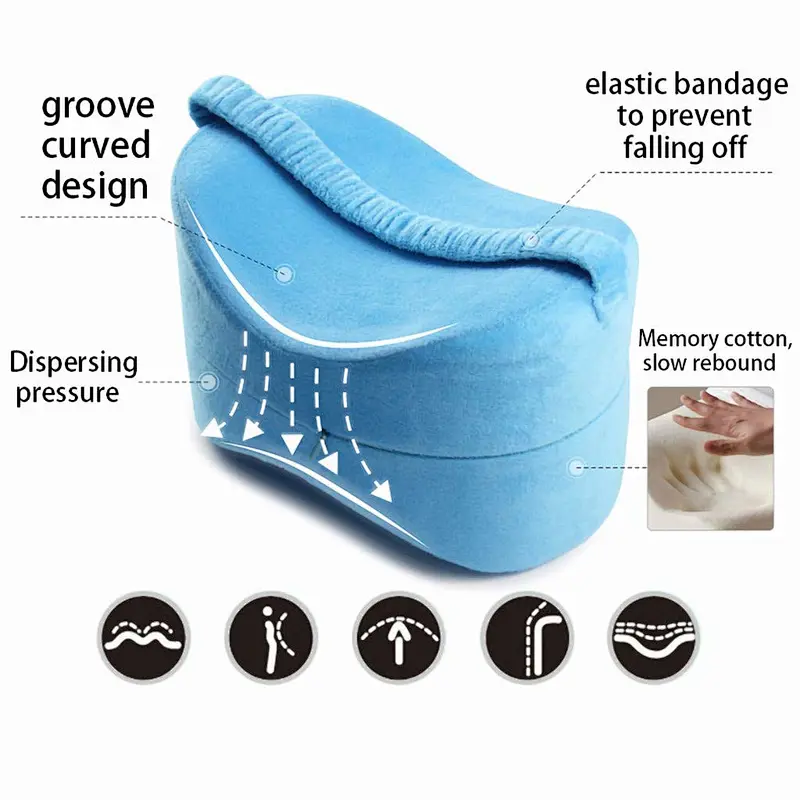 Adjustable Pain Memory Foam Leg Strap Round Sciatic Nerv Pain Relief Orthopedic Memory Foam Knee Pillow For Side Sleepers