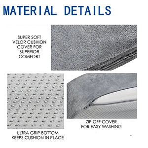 Black Car Seat Cushions Velvet Cover Wheelchair Sofa Chair Outdoor, Air Flow Large Memory Foam Car Seat Cushion