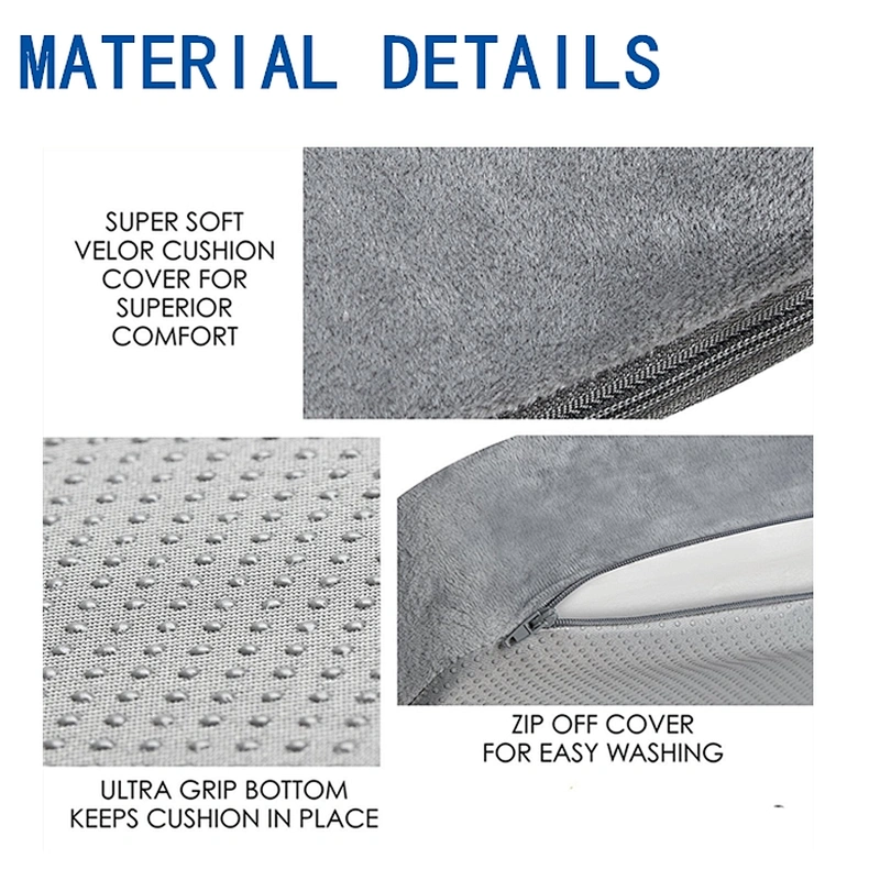 Black Car Seat Cushions Velvet Cover Wheelchair Sofa Chair Outdoor, Air Flow Large Memory Foam Car Seat Cushion