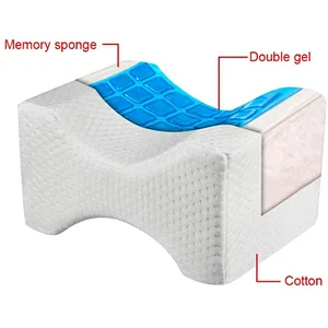 Memory Foam Knee Pillow with Cooling Gel for Back Pain Relief, Sciatica, Pregnancy Hip Pain, Leg Pain