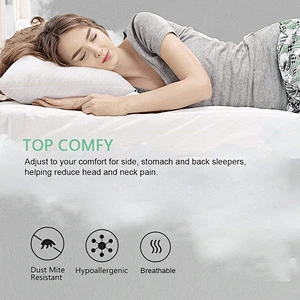 Shredded Memory Foam Pillow Orthopaedic Neck and Head Support Pillow with Hypoallergenic Washable Zipped Cover Bed Pillow 48x74