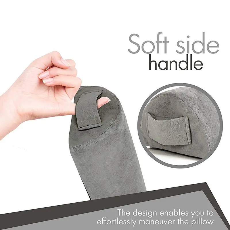 Wholesale half moon cylinder Egronomic foam footrest pillow, adjustable footrest pillow leg cushion