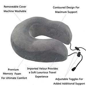 AMAZON Hot Selling U Shaped Memory Foam Travel Massage Neck Pillow with Coolig GEL