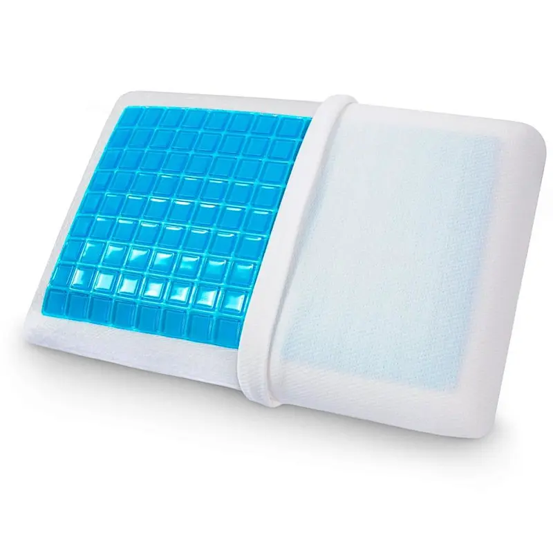 Cheap Wholesales Cool Gel Anti Dust Mite Viscoelastic Pure Cotton Fabric Memory Foam Bread Pillow