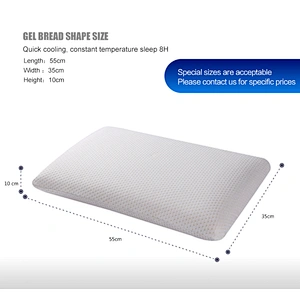 Cheap Wholesales Cool Gel Anti Dust Mite Viscoelastic Pure Cotton Fabric Memory Foam Bread Pillow
