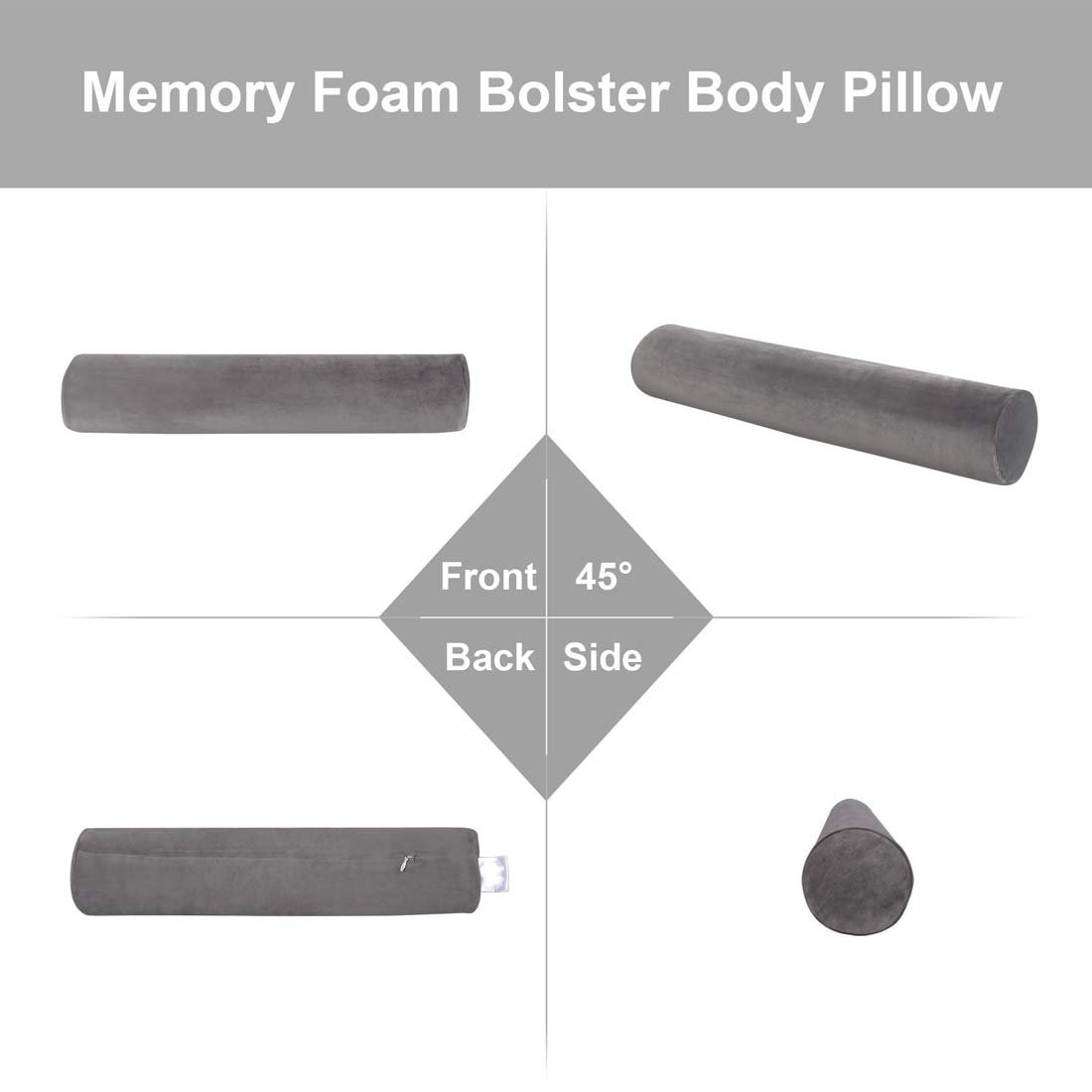 Comfort Lightweight Round Cervical Support Pillow Memory Foam Neck Roll Pillow
