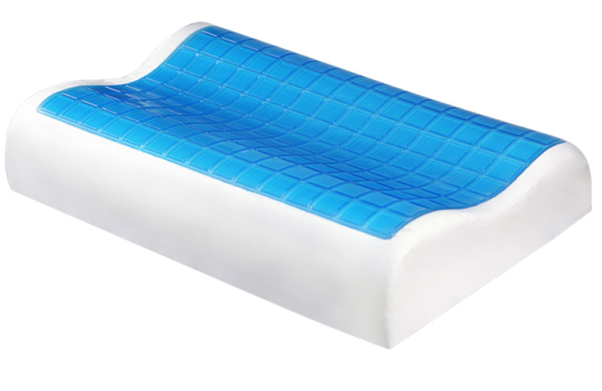 Cooling Gel Memory Foam Semi Roll Pillow - Lumbar Support Wedge Pillow for Back and Knee Pain Relief