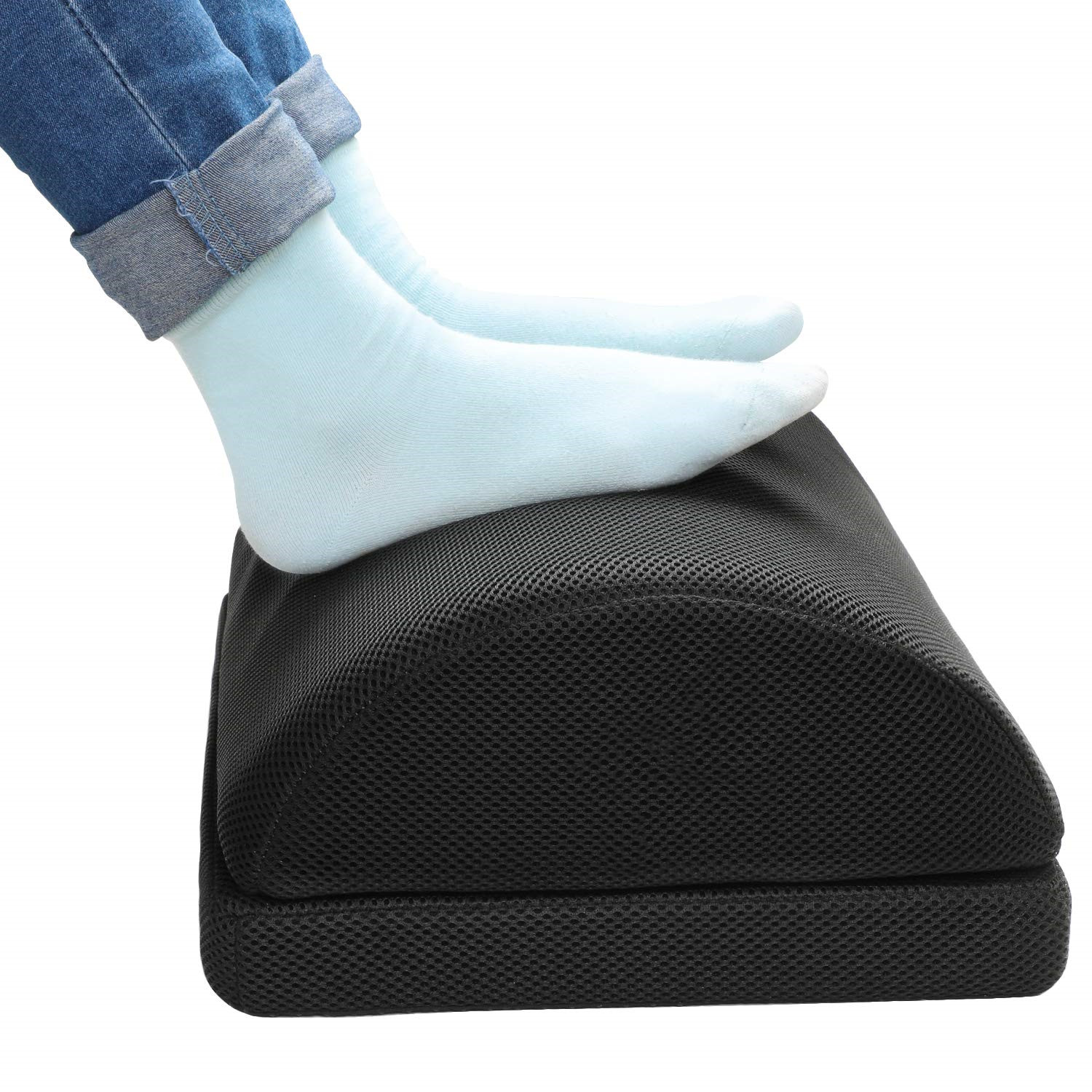 Adjustable Non-Slip Ergonomic Multifunctional Firm Memory Foam Half-Cylinde Foot Rest Cushion Pillow For Home and Office