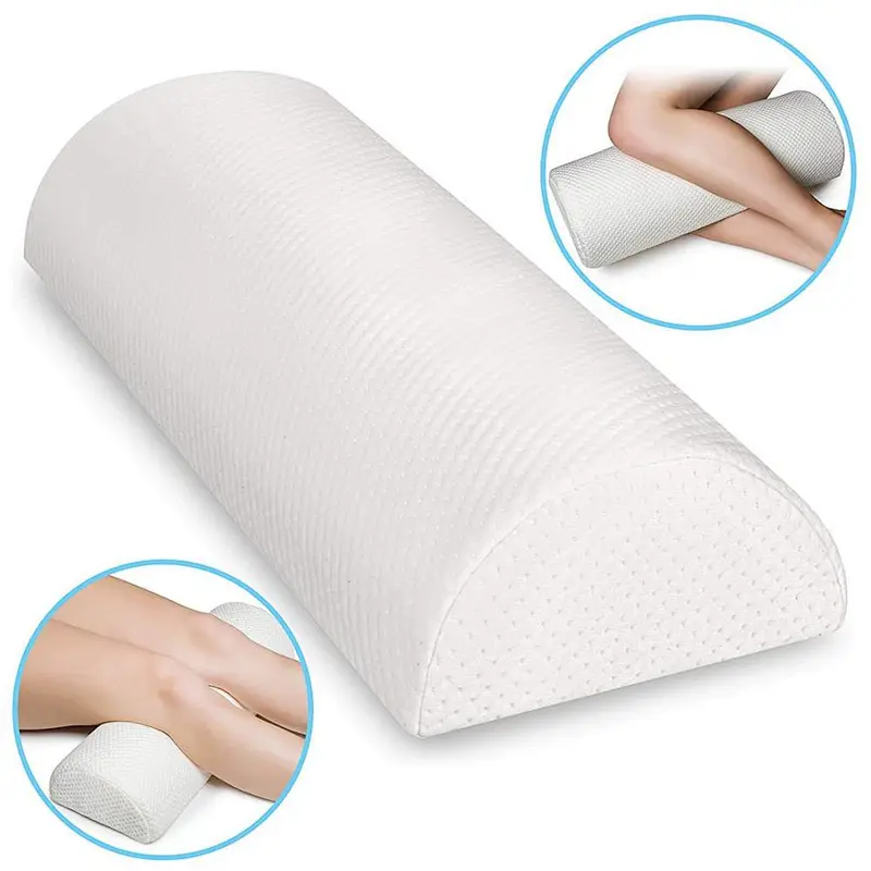 Ergonomic Airplane Office Leg Feet Knee Support Half Moon  Memory Foam Pillow Bolster Foot Rest Cushion For Under Desk