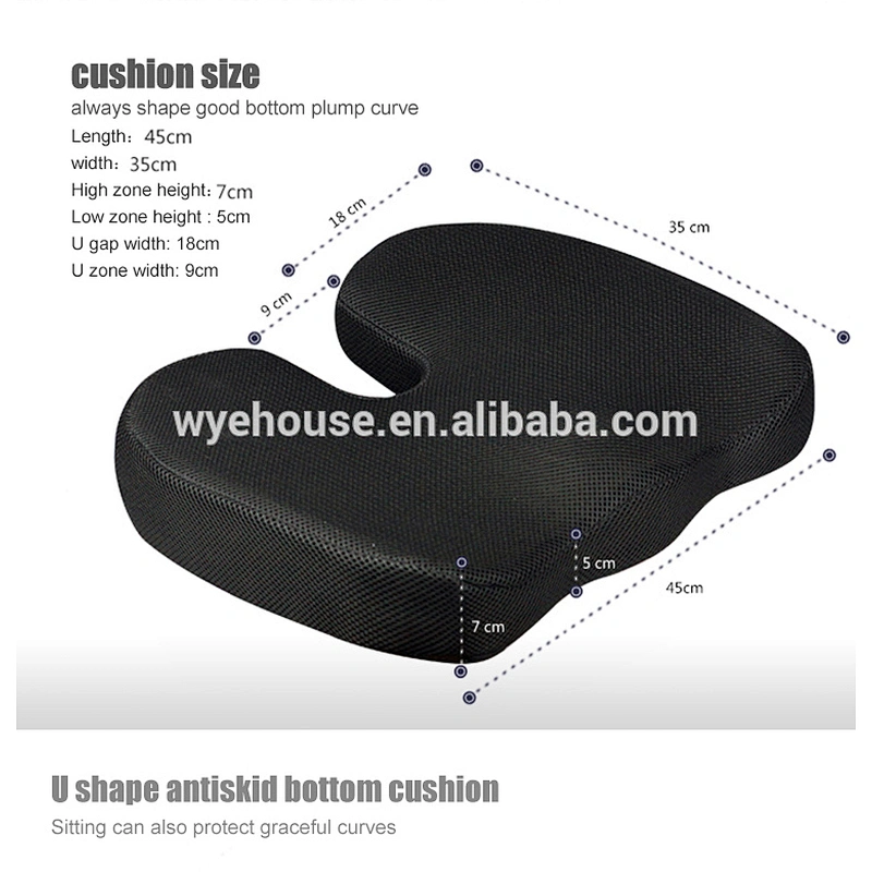Amazon Hot Sale  Sciatica Back Pain Coccyx Pain & Tailbone Pain Relief Memory Faom U Shape Seat Cushion