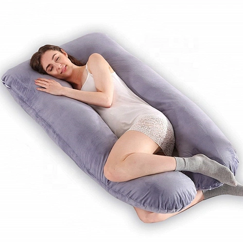 Softer polyester pregnant pillow, Custom Logo Comfort U Shaped Giant Back Support Full Body Pregnancy Pillow