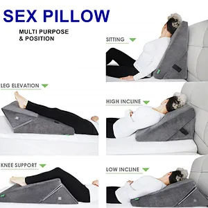 Bed Wedge Pillow Memory Foam Top Best for Sleeping Reading Rest, Hypoallergenic Breathable Alleviates Neck and Back Pain