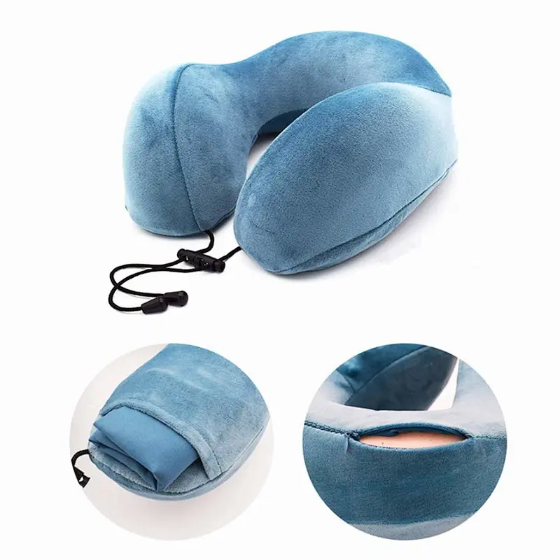 2020 New Folding Wholesale Travel Neck Rest Pillow, Memory Foam neck pillow travel set