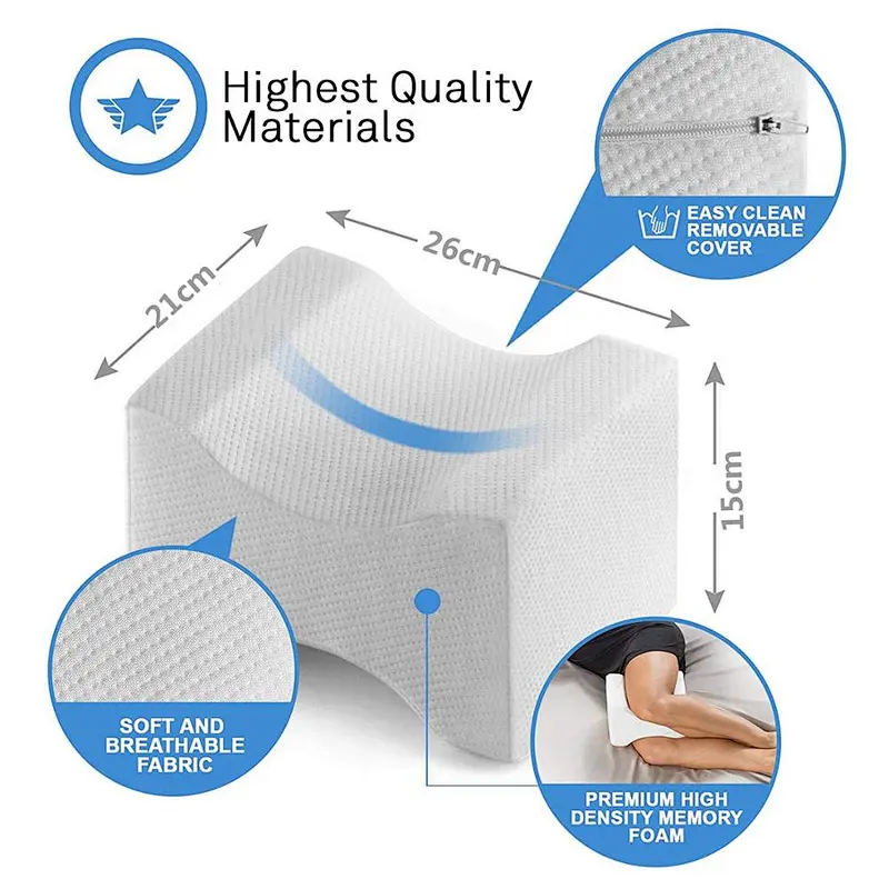 100% Premium Memory Foam Wedge Knee Pillow for Side Sleepers