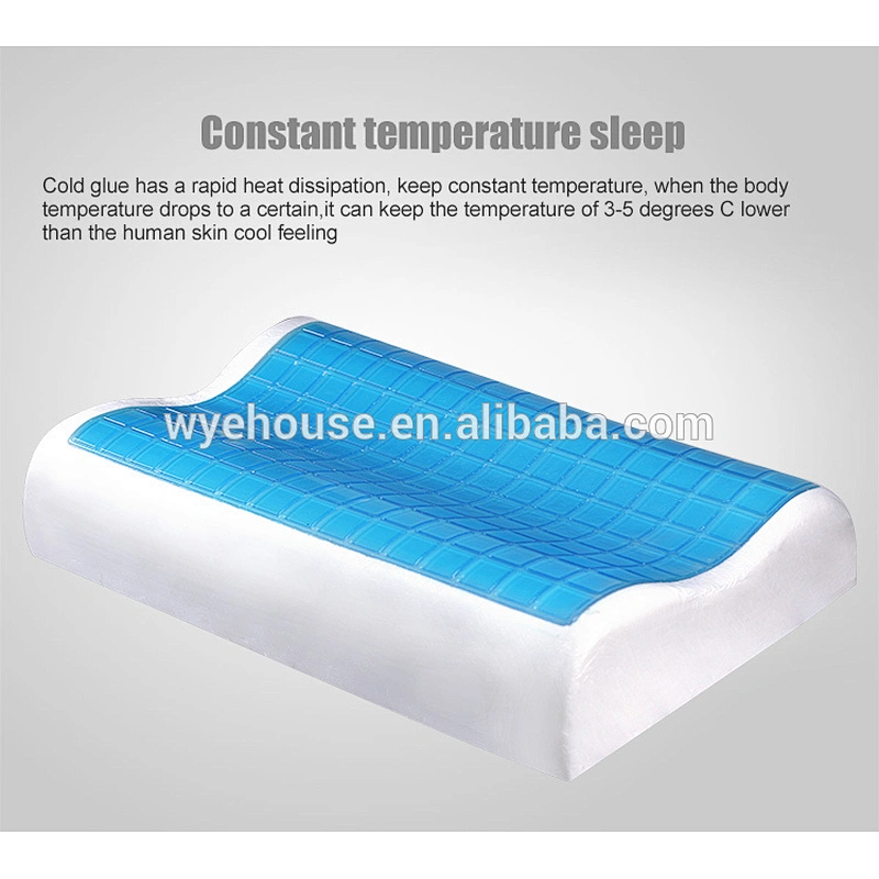 Healthy Environmental Rectangle Wave Shape Memory Foam Bamboo Pillow, Memory Foam Gel Wave Pillow