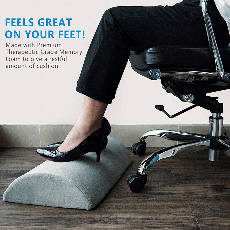Ergonomic Foot Rest Pillow Under Desk, Premium Velvet Soft Foam Footrest for Desk Lumbar, Back, Knee Pain Foot Stool Rocker