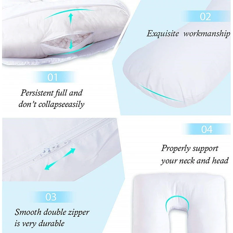 Maternity Pillow Removable Velvet Cover for Sleeping with Nursing Baby Design Support for Back Belly Hips Legs