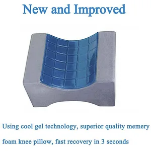 Memory Foam Knee Pillow with Cooling Gel for Back Pain Relief, Sciatica, Pregnancy Hip Pain, Leg Pain
