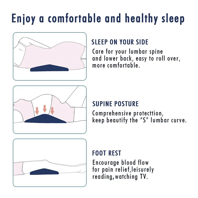 Lumbar Pillow For Sleeping Memory Foam Back Pain Support Lower Back Cushion In Bed Waist Support Cushion Pregnant Woman