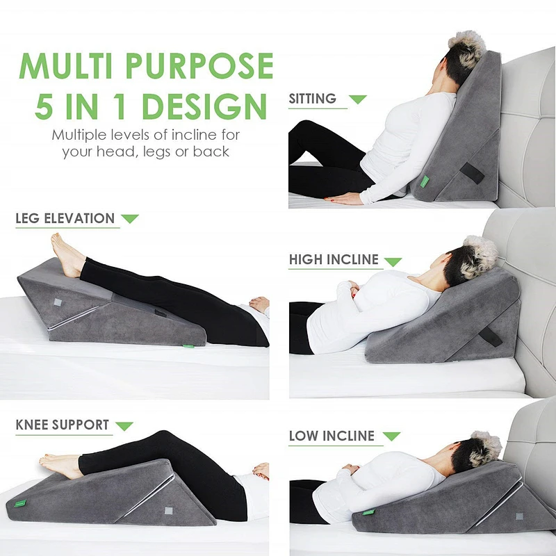 Back reading wedge bed pillow, Memory Foam Anti Snoring Wedge Bed Pillow, Triangle Bed Wedge Pillow