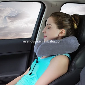 AMAZON Hot Selling U Shaped Memory Foam Travel Massage Neck Pillow with Coolig GEL