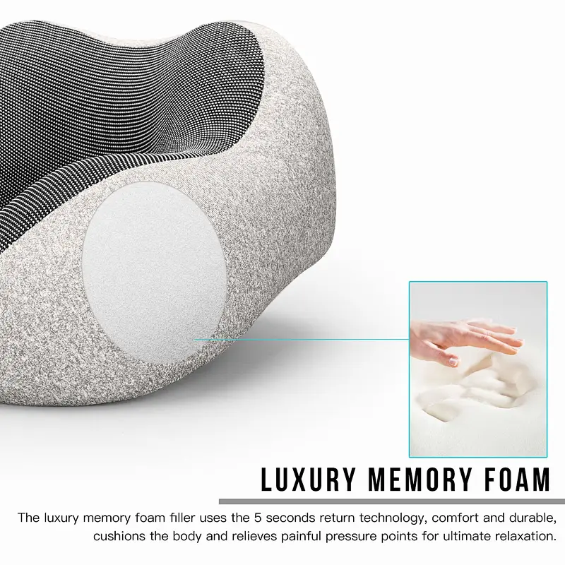 2020 New Folding Wholesale Travel Neck Rest Pillow, Memory Foam neck pillow travel set