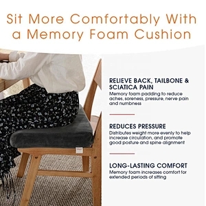 Not Slip TravelMate Extra-Large Memory Foam Seat Cushion
