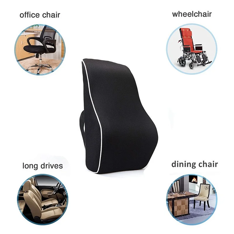 Car seat lower back support Ergonomic Square Chair Pillow Orthopedic Wedge Memory Foam Car Seat Lumbar Support Pillow
