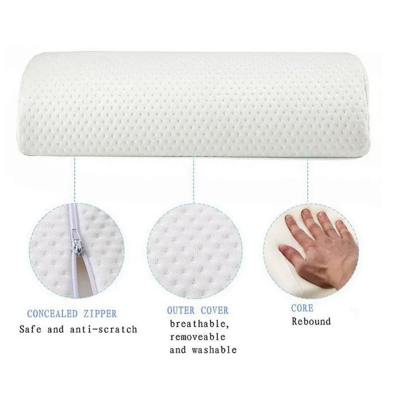 Back Pain Relief Half Moon Bolster or Foot Pillow in Providing Best Support for Sleeping on Side or Back