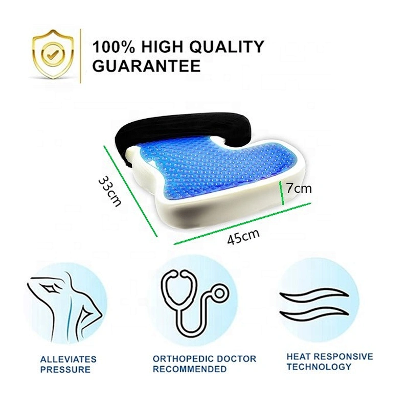 New promotional gel seat cushion, silicone seat cushion and hemorrhoids sitting seat cushion helps With Sciatica Back Pain