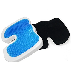 Coccyx Orthopedic Grey Memory Foam Gel Seat Cushion & Pillow