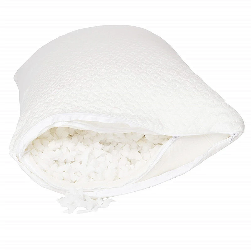 Shredded Memory Foam Pillow Orthopaedic Neck and Head Support Pillow with Hypoallergenic Washable Zipped Cover Bed Pillow 48x74