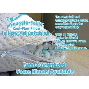 Ultra-Luxury Bamboo Shredded Memory Foam Pillow Combination With Adjustable Fit and Zipper