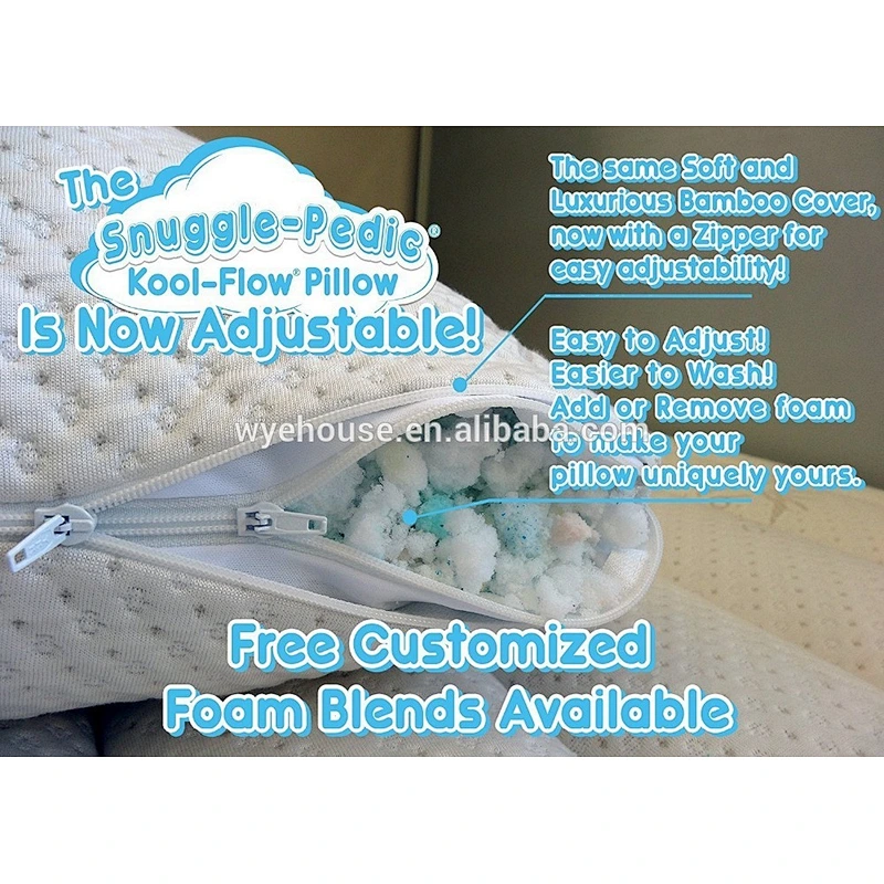 Ultra-Luxury Bamboo Shredded Memory Foam Pillow Combination With Adjustable Fit and Zipper