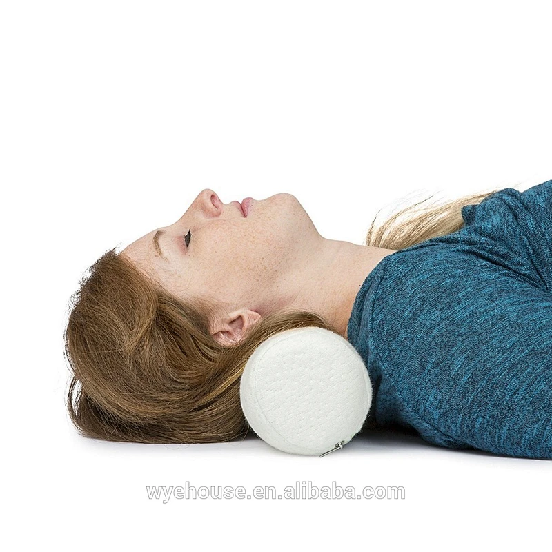 Round Cervical Roll Cylinder Bolster Pillow with Removable Washable Cover