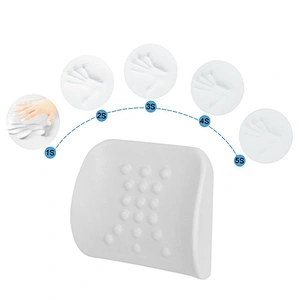 Large Ergonomic Memory Foam Back Car Gel Lumbar Cushion With Massage Support