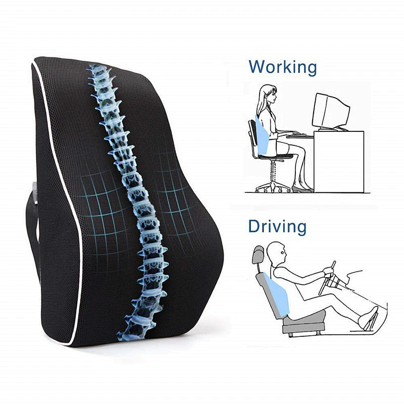 Car seat lower back support Ergonomic Square Chair Pillow Orthopedic Wedge Memory Foam Car Seat Lumbar Support Pillow