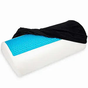 Memory foam half moon pillow with Gel-for neck, knee, back, leg- footrest pillow
