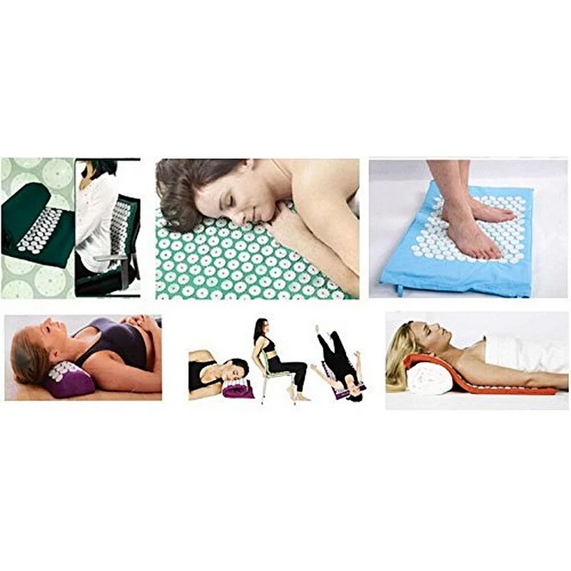 Professional Massage Back and Neck Pain Relief Muscle Relaxation Acupressure Mat and Pillow Set Manufacturer