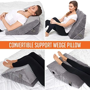 Hot Sale Folding Triangle Memory Foam Incline Cushion Comfort Bed Sex Wedge Pillow for Back, Legs, Reading, Support