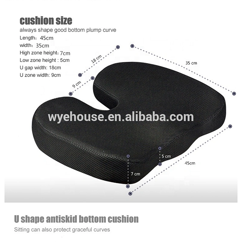 Coccyx Orthopedic Memory Foam Gel Seat Cushion gel enhanced memory foam orthopedic seat cushion shiatsu seat massage cushion