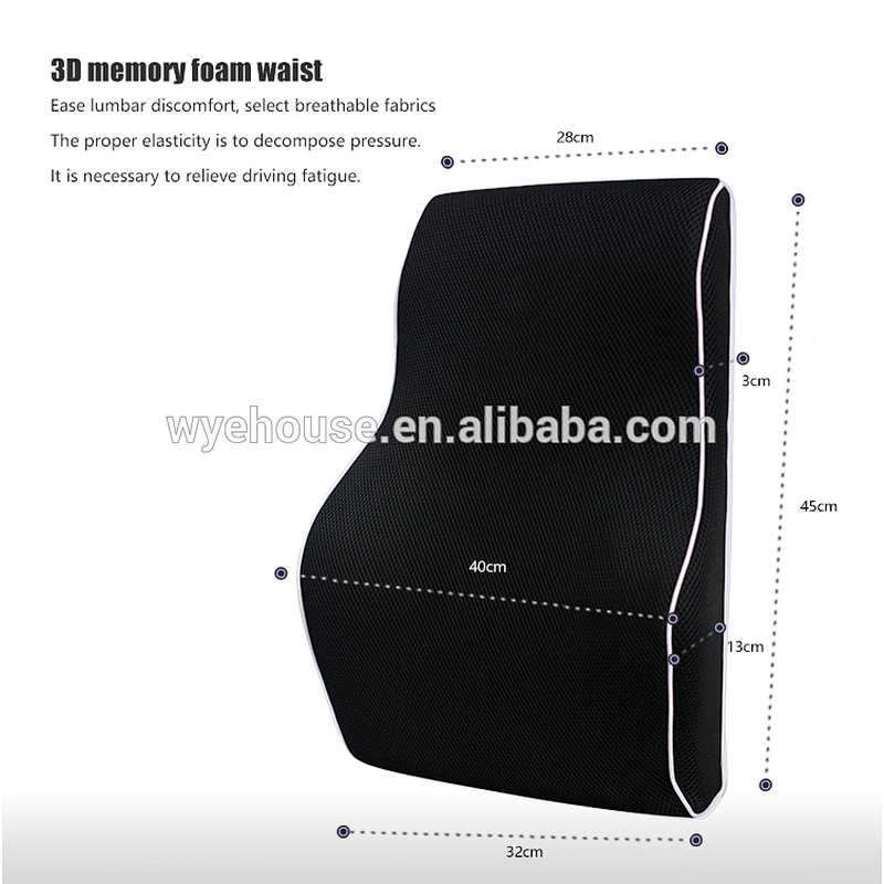 Car Lumbar Support Pillow or Cushion in Ergonomically Design Universal Fit Major Car Seat