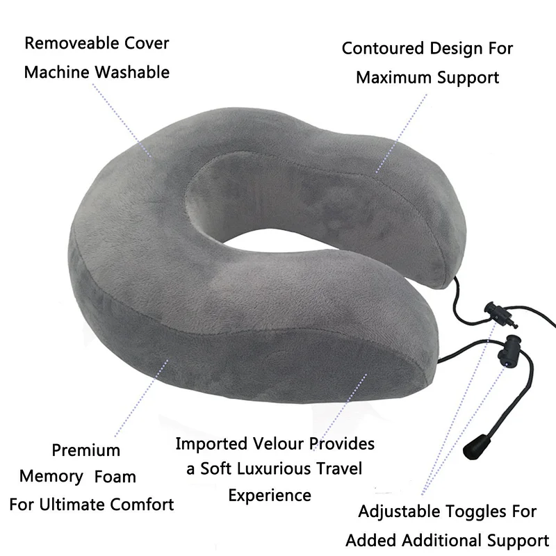 U Shape Memory Form Gel Neck Pillow Comfortable Neck Headrest Gel Pillow Wholesale Factory Neck Support Orthopedic Pillow