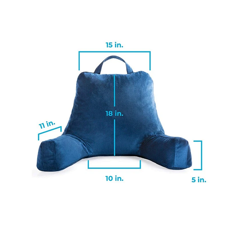 Back Support Velvet Cover Soft PP Cotton Reading Wedge Bed Pillow for Child Women Men