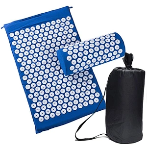 2020 Hot Black Head Round Spikes Accupressure Massage Mat and Pillow Set with Bag for Pain Relief