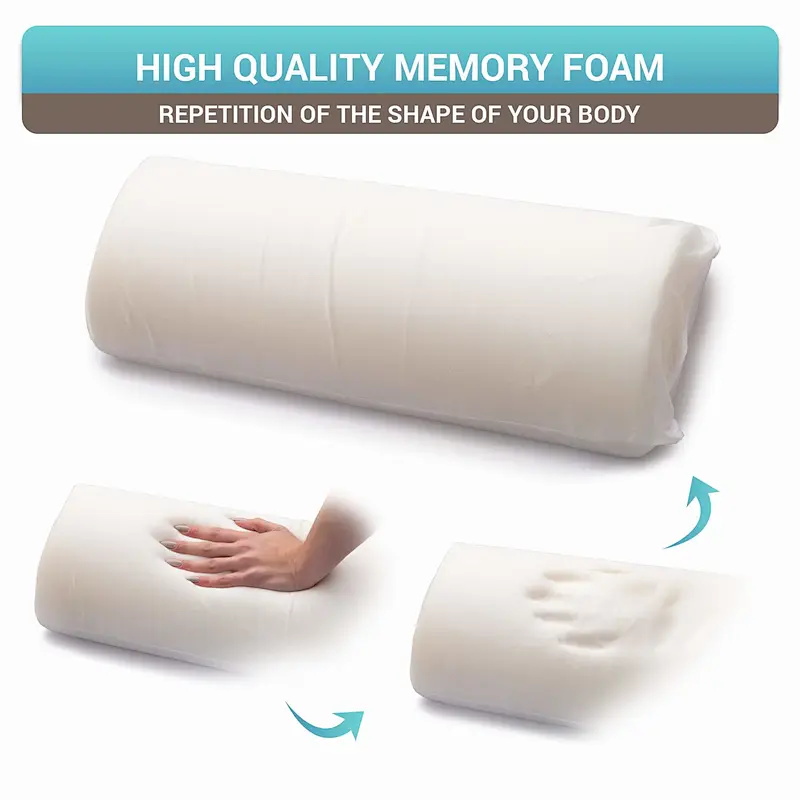 Ergonomic Airplane Office Leg Feet Knee Support Half Moon  Memory Foam Pillow Bolster Foot Rest Cushion For Under Desk